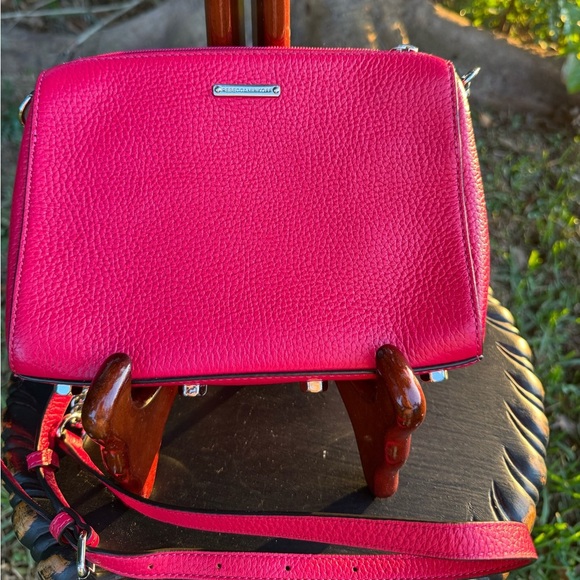 REBECCA MINKOFF Mini 5 Zip Crossbody In Bright Fuschia - Picture 1 of 5